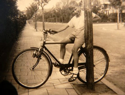Maarten op de fiets